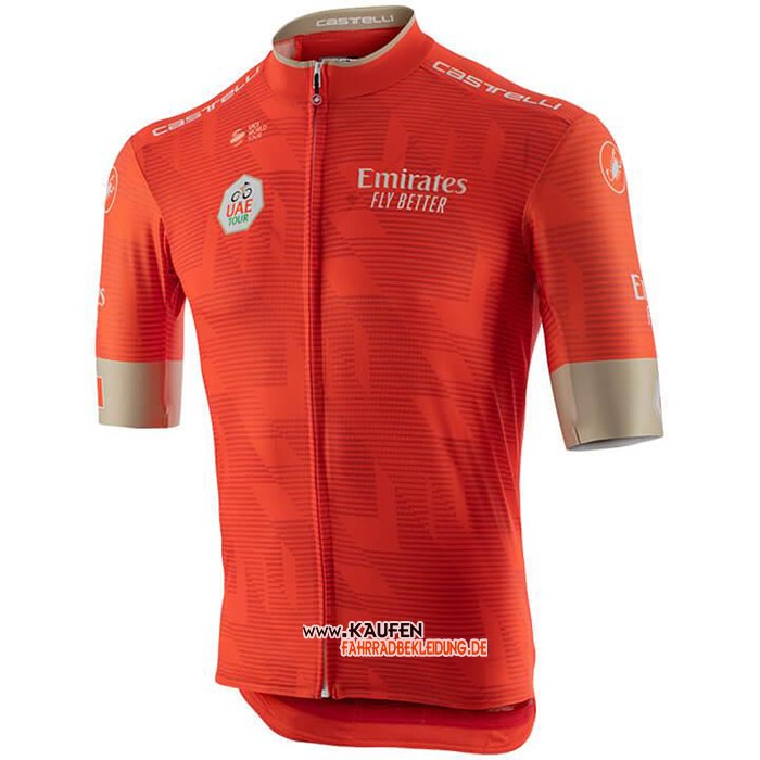 UAE Tour Kurzarmtrikot 2020 und Kurze Tragerhose Rot